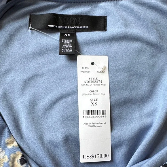 WHBM Elegant Off-The-Shoulder Bodycon Midi Dress with a sophisticated design. - Picture 14 of 15